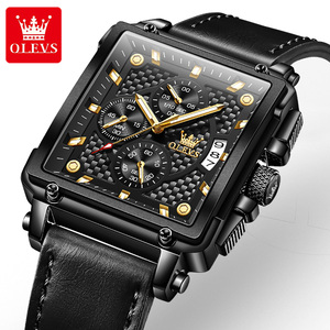 OLEVS 9925 Reloj de cuarzo elegante para hombre Banda de cuero genuino Cronómetro luminoso Reloj de pulsera de negocios - Product Image 4