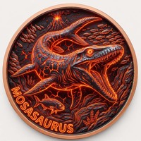Pièce de monnaie en cuivre pur 999 de 5 oz, couleur cuivre, en relief, série dinosaures, divers styles, édition cadeau de collectioniste onirique