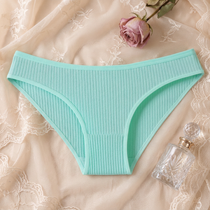 Culottes Bikini Côtelées en Coton pour Femmes, Couleur Unie, Taille Moyenne, Douces et Extensibles, Idéales pour le Quotidien – Vente en Gros - Product Image 3