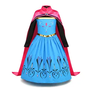 Горячая Анна платье принцессы косплей костюм Снежная королева Принцесса Анна костюм Хэллоуин день рождения школьная вечеринка