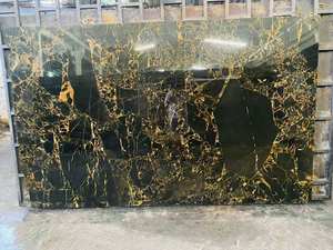 Ogee Bullnose Belved Athens Portoro Noir Fleur Dorée Dalle de Marbre Table Basse pour Salle de Bain Top Vanity Desk - Product Image 6