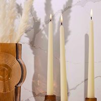 Lot de 12 bougies coniques ivoire de 10 pouces de haut, bougeoirs en coton à long bâton non parfumés, décorations de Noël pour table de dîner, vente en gros