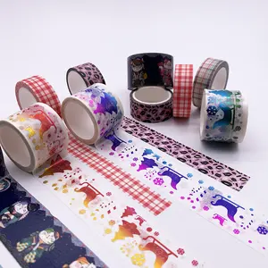 테이프 제조업체 개인 디자인 자체 접착 색상 장식 마스킹 종이 와시 테이프 사용자 정의 인쇄