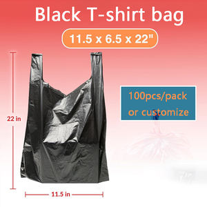 Bolsas de camiseta Bolsas de plástico negras (lisas)-Comestibles, Bolsa de compras, Restaurantes - Product Image 2