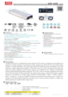Alimentation électrique AC/DC Meanwell NSP-2400- 12/15/24/27/36/ 48/60 V 2400W avec PFC intégré pour équipements médicaux, télécoms et industriels