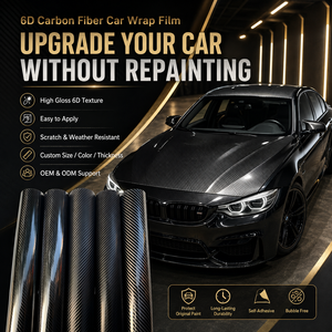 Vinilo Adhesivo para Vehículos de Fibra de Carbono de Alto Brillo, Adhesivo 6D para Decoración de Interiores y Exteriores de Automóviles, Diseño Personalizado - Product Image 1