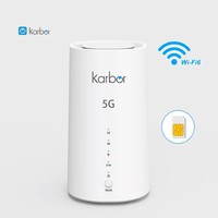 Karbor 5G CPE WiFi6 Router tanpa kabel, titik akses 5G LTE Sim dengan 300mbps Max LAN tingkat Data untuk penggunaan di rumah