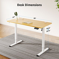Fabricant vietnamien Bureau debout 120x60cm Réglable en hauteur électriquement en chêne Ergonomique Bureau assis-debout Supporte jusqu'à 70 kg/154 lb
