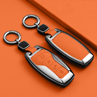 Nouvel étui pour clé de voiture en alliage de zinc et cuir pour BYD Han EV Han DM-i Tang EV Yuan Plus Yuan Pro Seal Tang EV Tang DM-i Accessoires automobiles