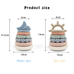 Bloques de construcción de silicona para niños y niñas, juguete educativo de aprendizaje temprano, bloques de apilamiento intelectual - Product Image 3