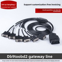 Cable Conector DB9 a OBD Macho con Gateway de Fibra Óptica, 6 Puertos Serie DB9 Hembra RS232, Herramienta de Diagnóstico Automotriz
