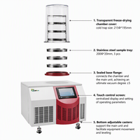 LABTEX 3 Trays Vacuümvriesdroger inclusief vacuümpomp voor het drogen van fruit en groenten, voorafvriezen en dehydrateren