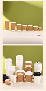 Vasos de Papel Kraft Blancos Desechables Compostables de 8, 12 y 16 oz, de Pared Simple, para Llevar, con Tapas y Fundas Personalizadas para Café Caliente - Product Image 4