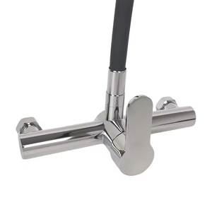 360 di vendita calda girevole cromato rubinetto di miscelazione moderno a parete <span class=keywords><strong>lavello</strong></span> da <span class=keywords><strong>cucina</strong></span> rubinetto nero tubo flessibile - Product Image 5