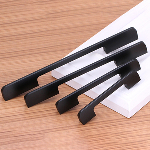 Modern Outdoor Furniture Cabinet Dresser Drawer Handles <strong>Matt</strong> <strong>Black</strong> Aluminium Alloy 1 Meter Long Wardrobe <strong>Door</strong> Handle Kitchen - Product Image 3