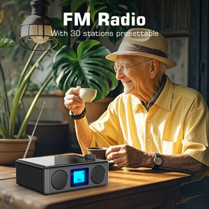 Lecteur CD de style vinyle rétro avec fonction sans fil BT, radio FM, fente pour carte USB TF, écran LCD, haut-parleur de bureau - Product Image 2