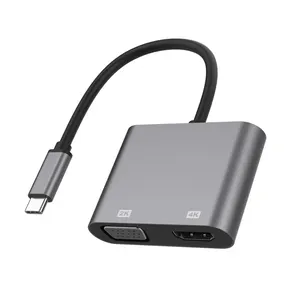 محولات الصوت والفيديو, 3 في 1 USB C النوع-c إلى VGA HDMI متوافقة 4K VGA 1080P USB 3.1 محولات الصوت والفيديو لماك بوك برو جوجل سامسونج هواوي