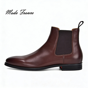 Botas Chelsea para Hombre, de Cuero Negro, con Elástico Lateral, Botas de Vestir para Oficina, Casuales de Negocios, OEM Personalizadas, con Punta en Pico - Product Image 6