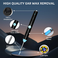 Produits pour la maison intelligente : Kit de nettoyage d'oreilles intelligent avec endoscope caméra de poche sans fil HD 1296p en plastique, 8 embouts de nettoyage de cérumen, pour le bureau