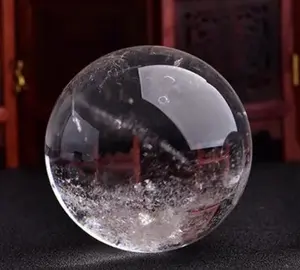 Bola de cristal de cuarzo Natural curativa con sonido artesanal de pulido de piedra Original de alta calidad