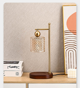 Chauffe-bougie en verre LANJO avec minuterie et fonction de gradation, lampe chauffe-bougie à hauteur réglable avec poteau en métal doré - Product Image 5