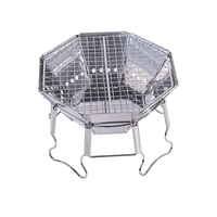 Barbecue portable octogonal d'extérieur du fabricant, avec revêtement en poudre, accessoires et foyer de style japonais polygonal