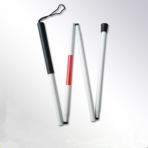 Canne pour aveugles en alliage d'aluminium pliable, cannes blanches pour aveugles avec poignée antidérapante, bâton de marche épais et durable - Product Image 3