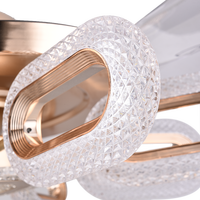 Ventilador de Techo de Lujo para Hotel, Diseño de Flor de Cristal, Acabado Dorado, Control Remoto, Luz LED, Estilo Tradicional, Directo de Fábrica, para Sala de Estar