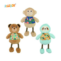 Famipet Fabricant – Nouveauté : Ensemble de jouets pour chiens en peluche douce et crépitante, design animaux mignons sur le thème de l'été, avec fonction couineur