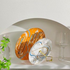 Service de table Pastoral Charger Cake Set en porcelaine à la cendre d'os, motif végétal, finition vernie, écologique, luxe moderne, couleur personnalisable pour les fêtes - Product Image 2