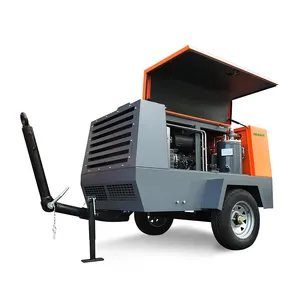 Industrial High Pressure Diesel Driven Movable Mobile Portable Rotary Screw Air Compressor