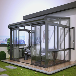 Véranda extérieure moderne Yuantai en aluminium imperméable avec toit en verre trempé double, design incliné pour hôtel, villa, jardin, patio - Product Image 2