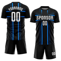 Jersey Sepak Bola Bordir Logo Berkualitas Tinggi Desain Kerah Bulat Patchwork Kustom