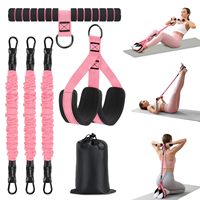Poignée multifonctionnelle pour bandes de résistance à pédale, appareil de yoga et d'exercices abdominaux, corde de traction pour adultes, équipement d'entraînement pour abdominaux, taille, bras, jambes et corps entier