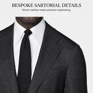 Traje de Hombre a Medida de la Serie Drago en Mezcla de Lana con Diseño Houndstooth - Traje de Lujo de 2 Piezas, Corte Entallado, para Negocios, Bodas y Eventos Formales - Product Image 5
