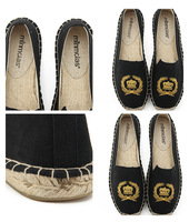 Espadrilles d'été pour femmes, chaussures fantaisie pour chaton brodées à la main, avec semelles basses et semelles en chanvre, 2022