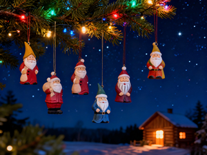 Adornos Navideños de Madera Maciza Ecológicos, Grabados y Personalizables, <span class=keywords><strong>Estilo</strong></span> Rústico, Tallados, para Colgar en el Árbol, con Santa Claus y Muñeco de Nieve, para Decoración Navideña del Hogar - Product Image 6