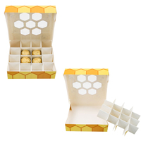 Dessin animé abeille boîtes pliantes Transparent clair fenêtre papier Cookie doux chocolat boîte d'emballage pour bébé fête d'anniversaire décor