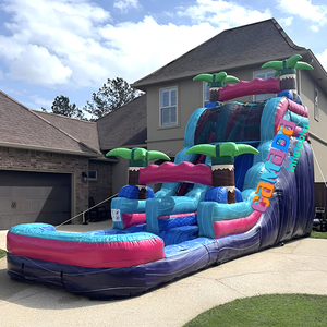 Tobogán Inflable Doble de 20 pies, Trampolín Inflable, Piscina Inflable, Toboganes Acuáticos Tropicales para Adultos, Fiestas - Product Image 4