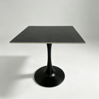Table basse portable en fer minimaliste moderne avec bord en pierre pour salon