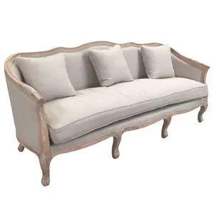 Farmhouse Bộ Sofa Bằng Gỗ Chạm Khắc Theo Phong Cách Cổ Điển Của Mỹ Dành Cho Nội Thất Phòng Khách Gia Đình