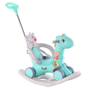 中国工厂廉价儿童摇马/粉色婴儿塑料摇马/儿童骑玩具