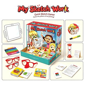 Jeu <span class=keywords><strong>de</strong></span> devinettes amusant avec dessins <span class=keywords><strong>de</strong></span> lunettes, jeu <span class=keywords><strong>de</strong></span> société interactif familial, jouet éducatif <span class=keywords><strong>de</strong></span> <span class=keywords><strong>dessin</strong></span> sur table pour enfants - Product Image 1