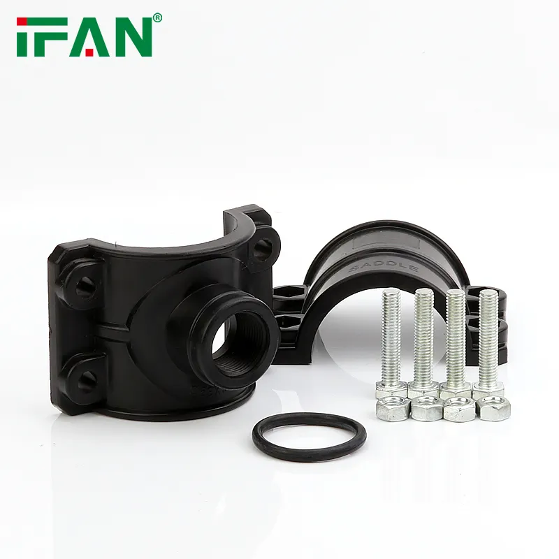 IFAN Manufacturers HDPE Pipe Fitting Plumbing HDPE Clamp Saddle Plastic Pipe Fitting
