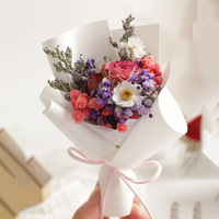 Mini rose véritable préservée, étoiles de bébé, fleur séchée fraîche, petit bouquet éternel pour la maison, photo, cadeau de Nouvel An pour petite amie