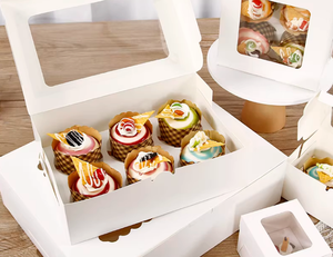 Windowed Color Printed Cake <b>Boxes</b> Custom logo Food-Grade Packaging for Baked Goods & Cakes for Bakery Takeaways - Product Image 4