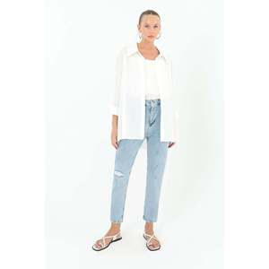 Jean en denim déchiré pour femme - 18192PNT - BLEU CLAIR - Product Image 1