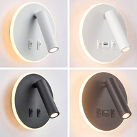 Lit de chevet réglable rotatif avec interrupteur Flexible pliant encastré monté lampe 3W bras oscillant led lecture applique murale