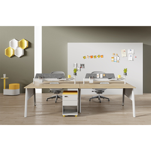Bureau en bois modulaire au design moderne et durable avec des cadres de table pour 6 personnes pour une utilisation en bureau commercial - Product Image 3