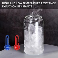 Meilleures ventes : Gobelet en verre borosilicate 12oz 16oz, type canette et tumbler, avec paille en bambou et couvercle